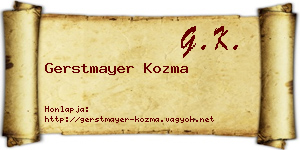 Gerstmayer Kozma névjegykártya