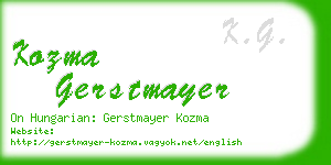 kozma gerstmayer business card